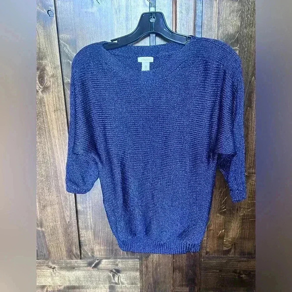 Chicos Womens Sweater 0 Small Purple Cecilia Shine Pullover 3/4 Sleeve S… - Picture 1 of 5